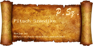 Pitsch Szendike névjegykártya